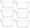 Patelai 6 Pcs Ice Buckets Bulk, Plastic Ice Buckets with Handles, Oval Storage Tub, Large Capacity Drink Tub for Party Bar Wine Beer Champagne Beverage Bottle Cooler(4.5 Liter,Clear)