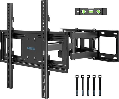 BONTEC Full Motion TV Wall Mount - Fits 23-70 Inch TVs, Swivel & Tilt Dual Arms, Holds Up to 99 lbs