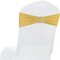 MDS Spandex Chair Sashes - Premium Stretch Covers with Buckle Slider for Weddings & Events | Gold, Pack of 75