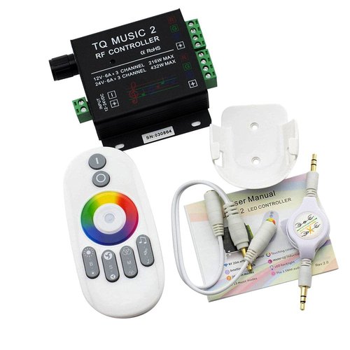 SUPERNIGHT LED RGB Music Touch Controller RF Sensitivety Backlight RF Remote Touching Color 3.5MM Audio 15 Music Modes LED Light Strip Controller for Party Valentine's Day
