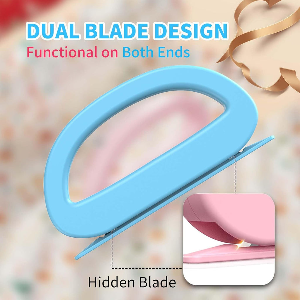 Skiennix Dual Ended Wrapping Paper Cutter - 2-Pack with 4 Blades for Effortless Gift Wrapping