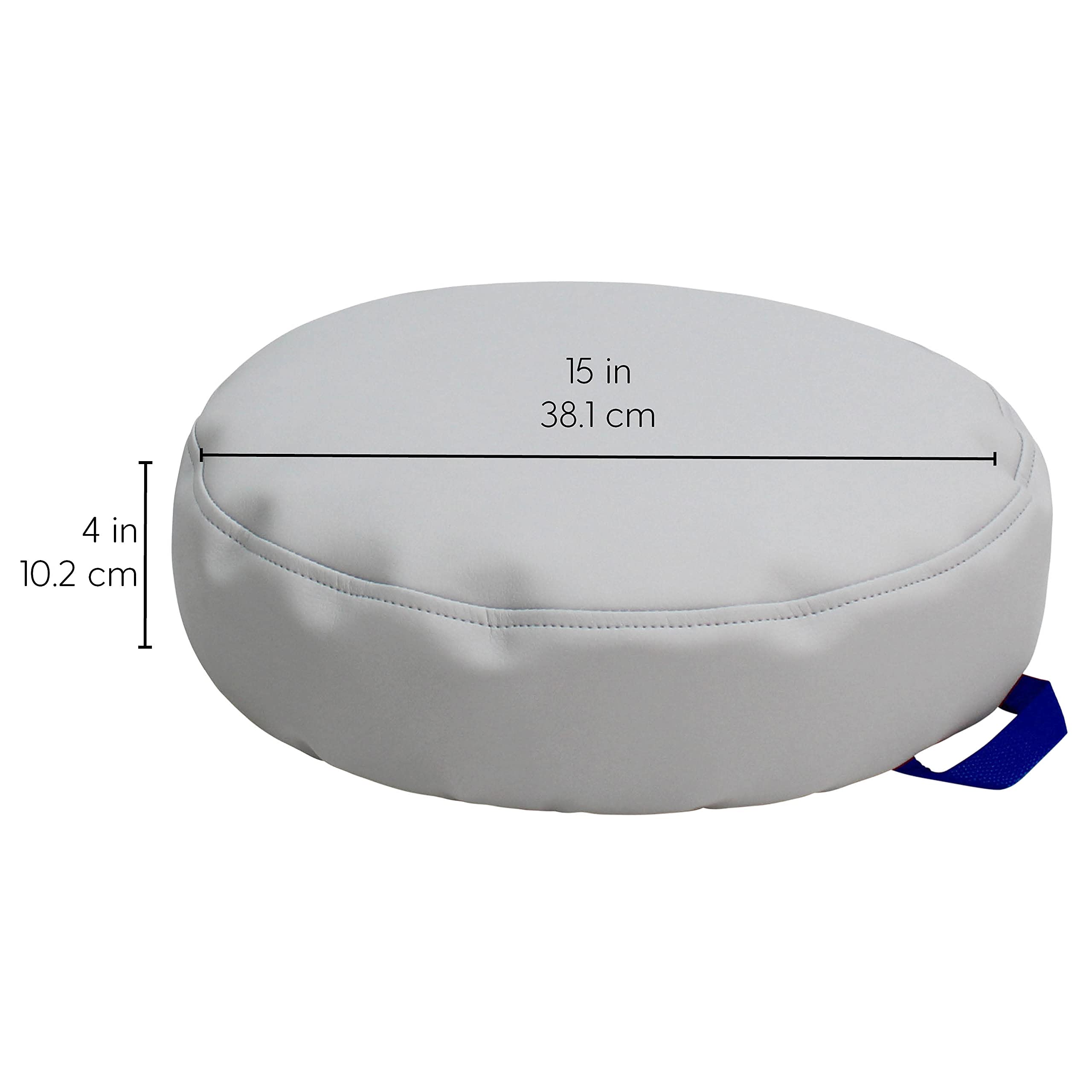 FDP SoftScape 15 inch Round Bean Floor Cushions with Handles Flexible Seating for Home, Daycare, Preschool, Classroom, Yoga and Meditation, 4 inch Height (4-Piece) - Navy/Powder Blue