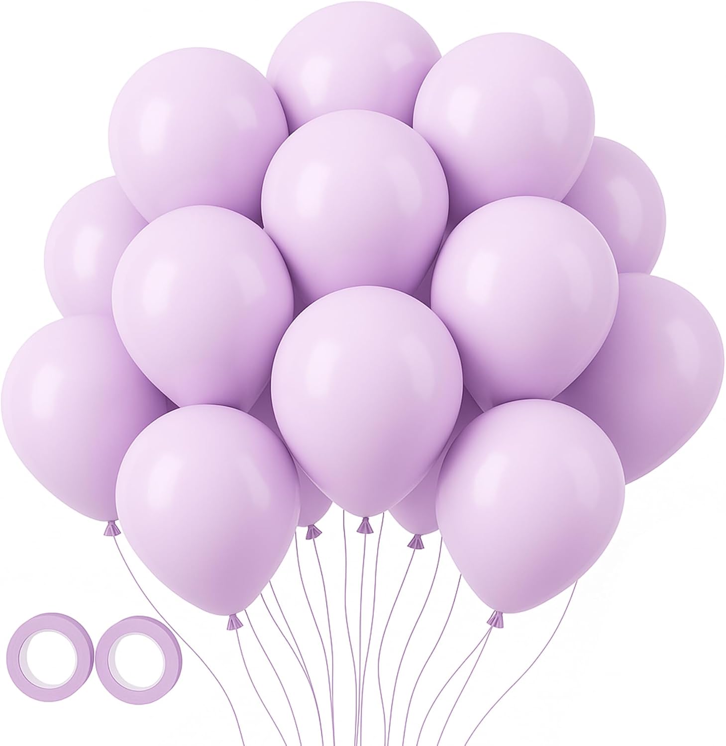 Voircoloria 105pcs Pastel Purple Balloons - 12 Inch Latex Party Balloons for Birthdays & Celebrations