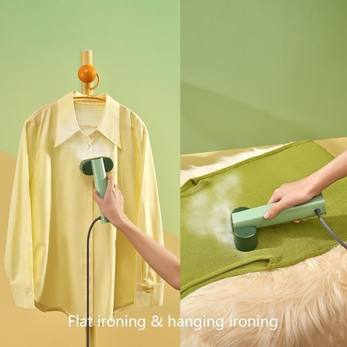 Nexdoo G6 Portable Clothes Steamer - 2-in-1 Travel Iron with 10 Minutes Continuous Steam | Lightweight 0.7lbs, Green
