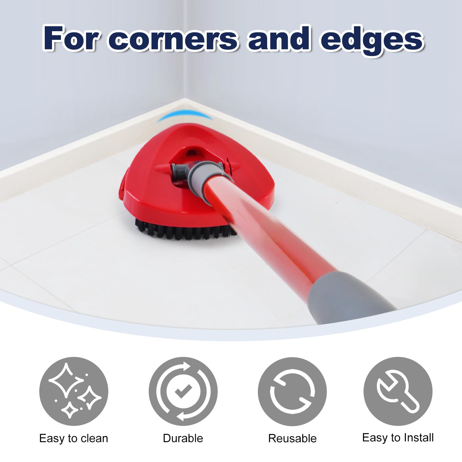 Scrubber Mop Head for Ocedar, Upgrade Scrub Brush for Ocedar, Spin Mop Scrub Brush Head for O Cedar RinseClean 2-Tank, More Bristles Scrub Brush Attachment for Bathroom, Deck, Kitchen Floor Cleaning