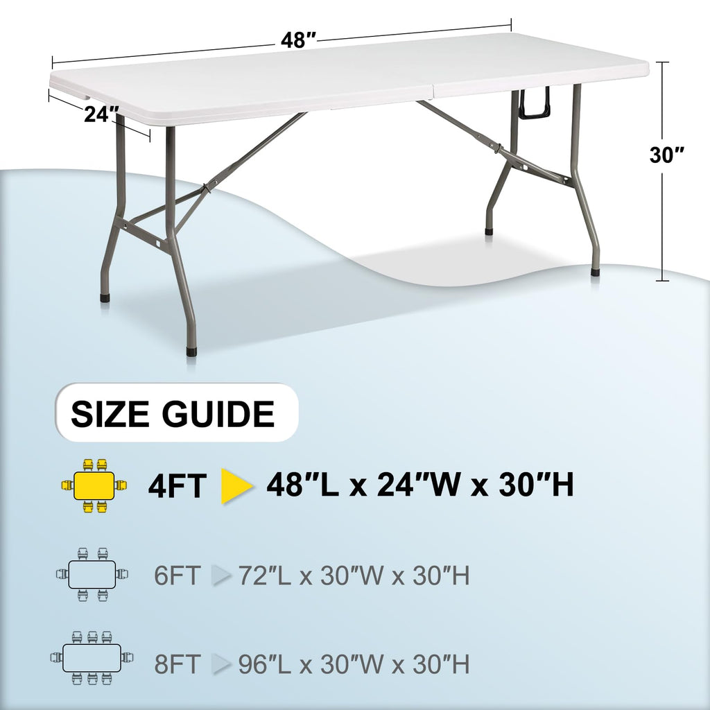 ABCCANOPY 4 ft Spandex Table Cover Open Back Fitted Tablecloth Stretch Washable Tablecover Table Topper for Rectangle Tables Black
