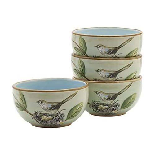Fitz & Floyd Fitz and Floyd Toulouse Small Fruit Bowls, Set of 4, 5-Inch, Green