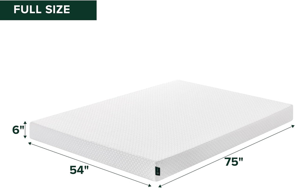 Zinus 6 Inch Full Memory Foam Mattress - Cooling Essential Design, Medium Feel, Fiberglass Free