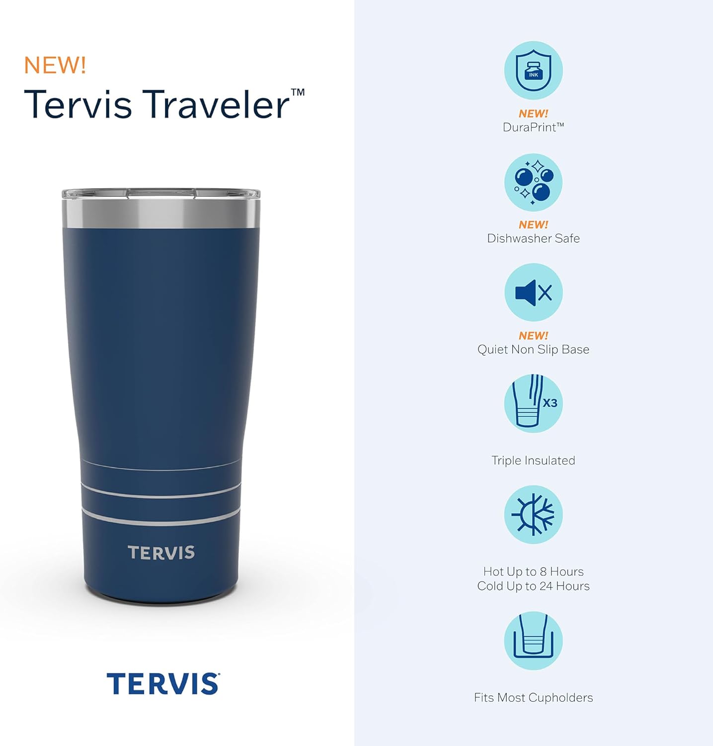 Tervis Traveler Yao Cheng - Floral Anemones Triple Insulated Tumbler | 20oz Stainless Steel Travel Cup Keeps Drinks Hot & Cold