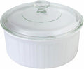 CorningWare 2.5-Quart Round French White Casserole Dish Set - Includes Matching Glass Lid