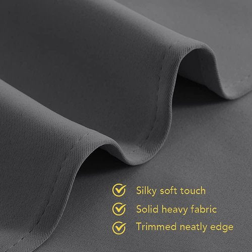 NICETOWN Grey Kitchen Blackout Short Curtain Panels - Thermal Insulated Grommet Top Drapes | 45 Inch Long (2 Panels, W42 x L45)