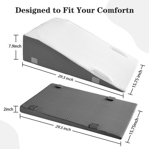 Hapiclody Leg Elevation Pillow for After Surgery – Adjustable Height Knee Surgery Recovery Leg Support Pillow, Designed for Knee Replacement Recovery, Double Legs Elevating Wedge