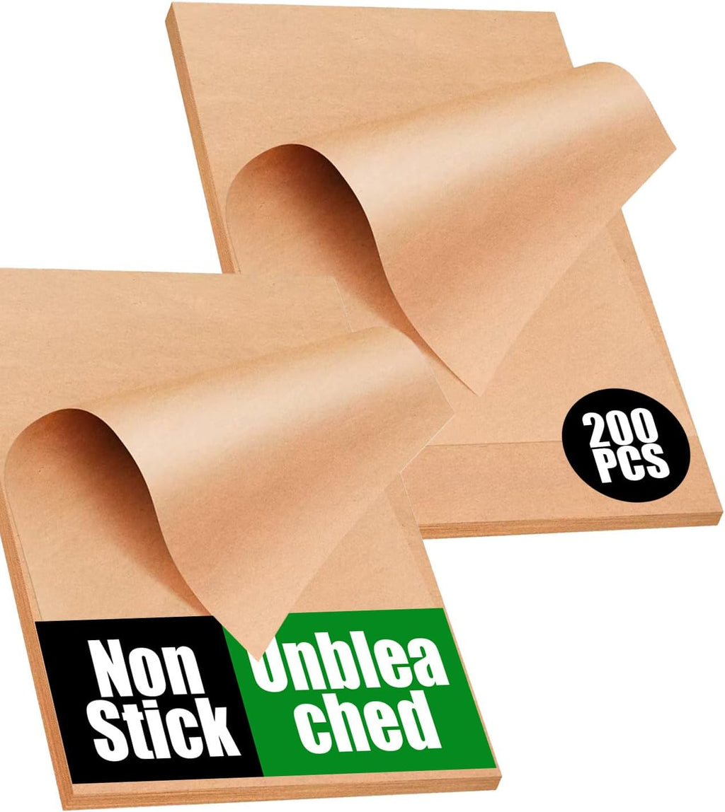 Unbleached Parchment Paper Sheets by [Brand Name] - 200 Non-Stick, Non-Toxic Pre-Cut 12x16 Inches for Baking, Cooking & Grilling