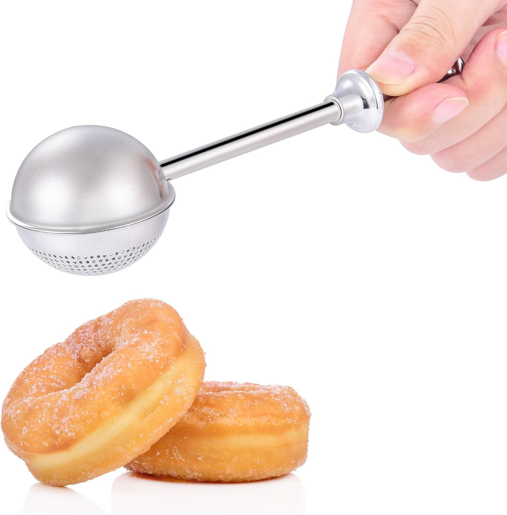 XVBITOR Sugar Shaker - Stainless Steel Powdered Sugar Duster with Fine Mesh Dispenser & Spring Handle