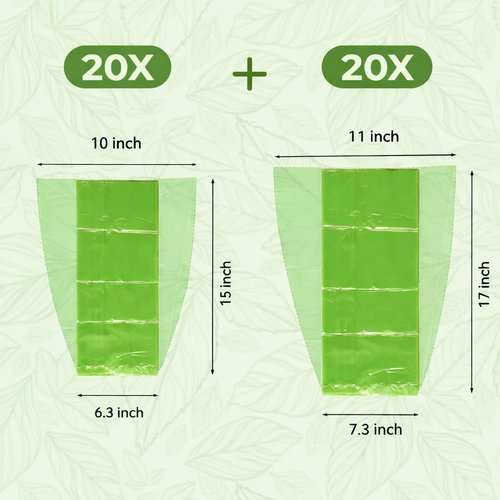 Reusable produce bags to keep Fruit fresh longer reusable,40 Pack(20S,20L) Vegetable bags to keep fresh,Green vegetable refrigerator bags,Green Reusable Salad & Cut Flower Storage Bags,BPA Free