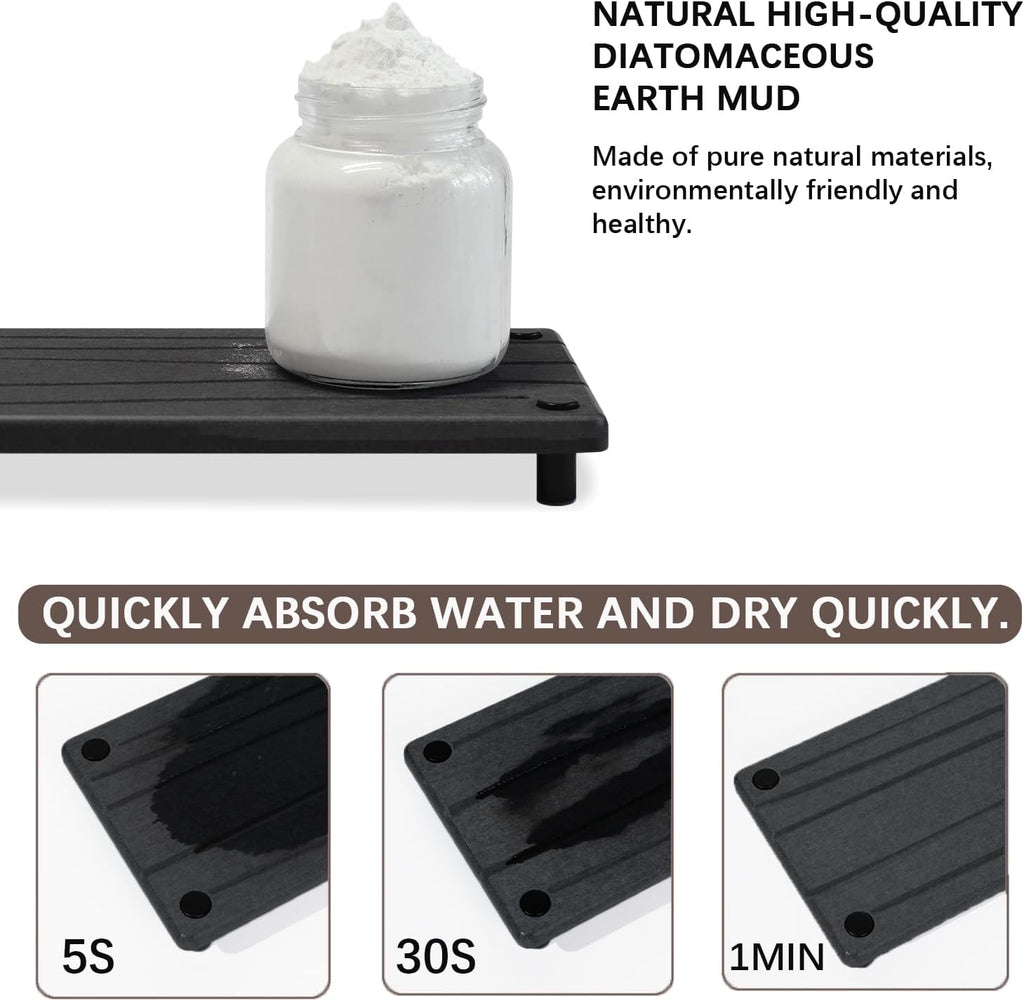 Skiennix Quick Dry Sink Caddy - Water Absorbing Stone Tray & Organizer for Kitchen or Bathroom