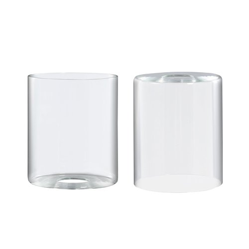 Aspen Creative 23648-60-2 Clear Glass Shade, 1-5/8" Fitter Size, 4-5/8" Diameter x 5-3/4" Height, 2 Pack