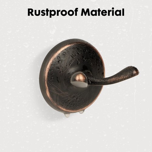 Ntipox Oil Rubbed Bronze Towel Hooks Antique, 2 Pack Coat Robe Hook Heavy Duty Bathroom Double Hook Wall Mounted, Hand Towel Hooks for Kitchen