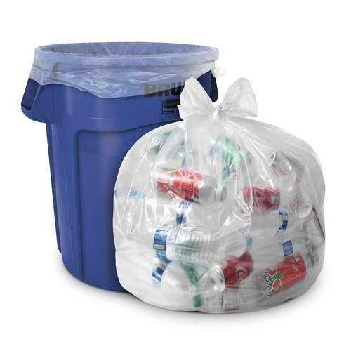 Aluf Plastics Heavy Duty 55 Gallon Transparent Trash Bags - (Value 50 Pack) - 1.5 MIL equivalent Industrial Strength Plastic 35" x 55" Fits Toter, Rubbermaid Brute, Carlislie Bronco etc.