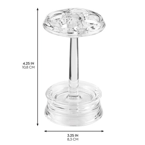 iDesign 4 Divided Sections for Bathroom or Vanity-Set of 2-Clear Toothbrush Holder, Pack of 2