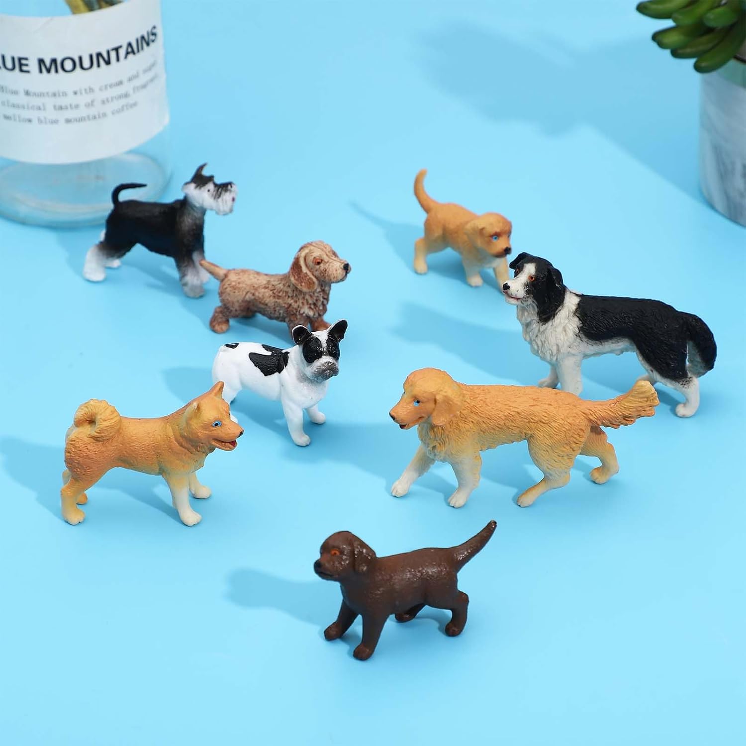 ONEST Mini Dog Figurines Playset - 20 Hand-Painted Realistic Puppy Figures for Kids & Adults
