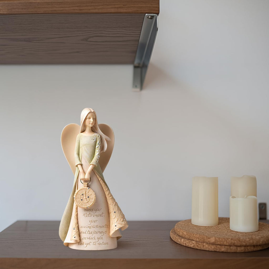 Skiennix Elegant Retirement Angel Figurine Set - 6.5" Gift for Coworkers, Teachers, Nurses & Friends | Perfect Retirement Party Decor