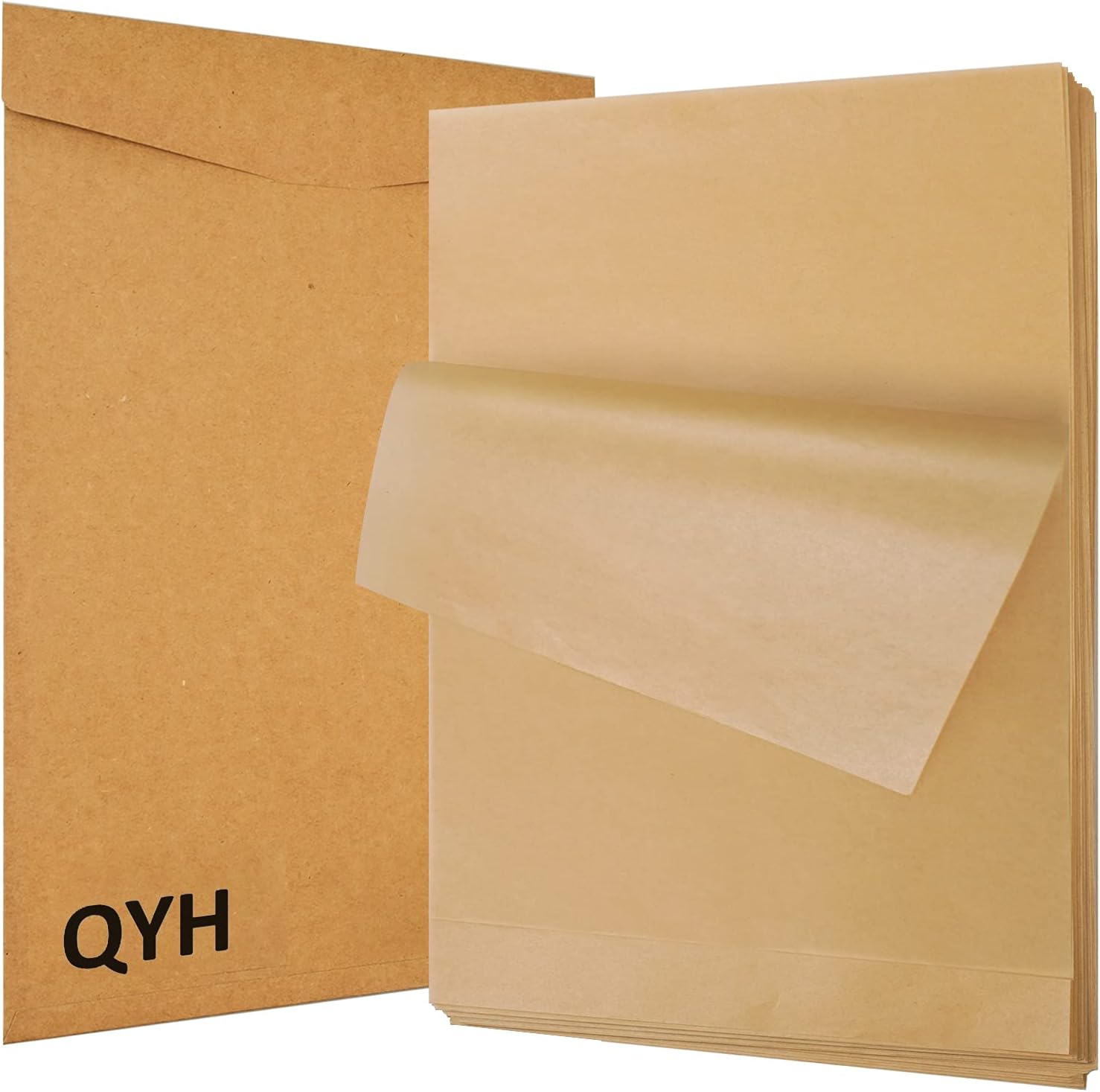 QYH Parchment Paper Sheets - 100 Unbleached Precut Baking Sheets | 8x12 Inches for Cookies, Frying, Air Fryer