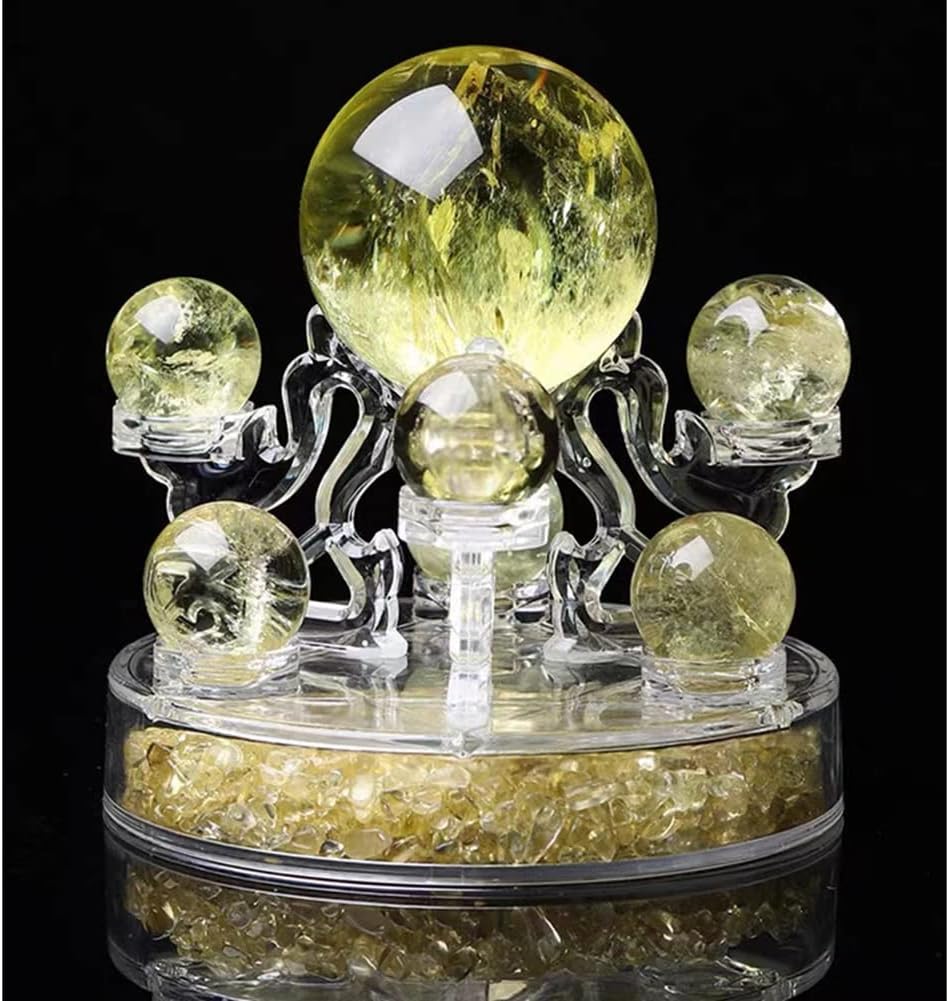 Skiennix Acrylic Crystal Ball Display Stand - Transparent Glass Holder for 7 Sphere Ornaments