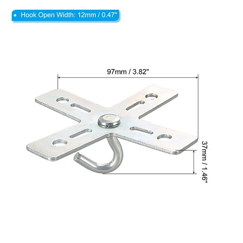 PATIKIL Ceiling Hook Kit, Cross Design Metal Plate Mount Hanger Holder Ceiling Fan Light Fixture for Hanging Light Chandelier