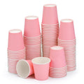 Wuadua 100 Pack 3 oz Pink Disposable Paper Cups - Sturdy and Leak-Proof for Parties, Events, Office, Home Use Disposable Mouthwash Cups - Ideal for Hot/Cold Drinks, Smooth Rim Design, Eco-Friendly