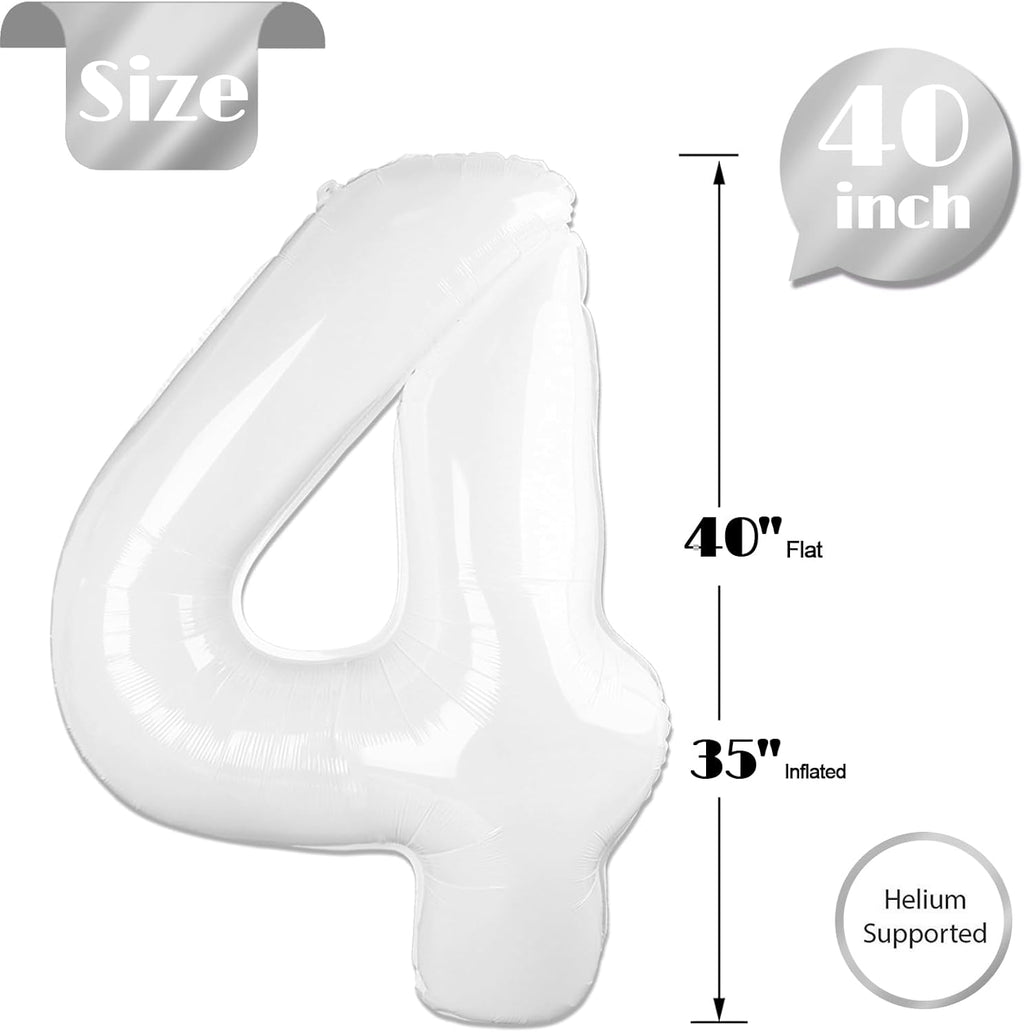 Number 4 Balloon by [Brand Name] - 40 Inch Giant Foil Balloon for 4th Birthday Party Decorations