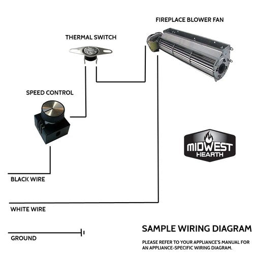 Midwest Hearth Thermal Fan Switch for Fireplace Blower (115 Degree ON, 90 Degree Off)