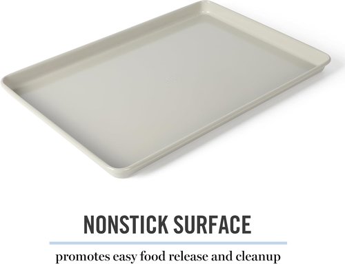 Martha Stewart Gallen Nonstick Carbon Steel Cookie Sheet - 13 x 9 Inch, Durable Bakeware for Easy Cleanup