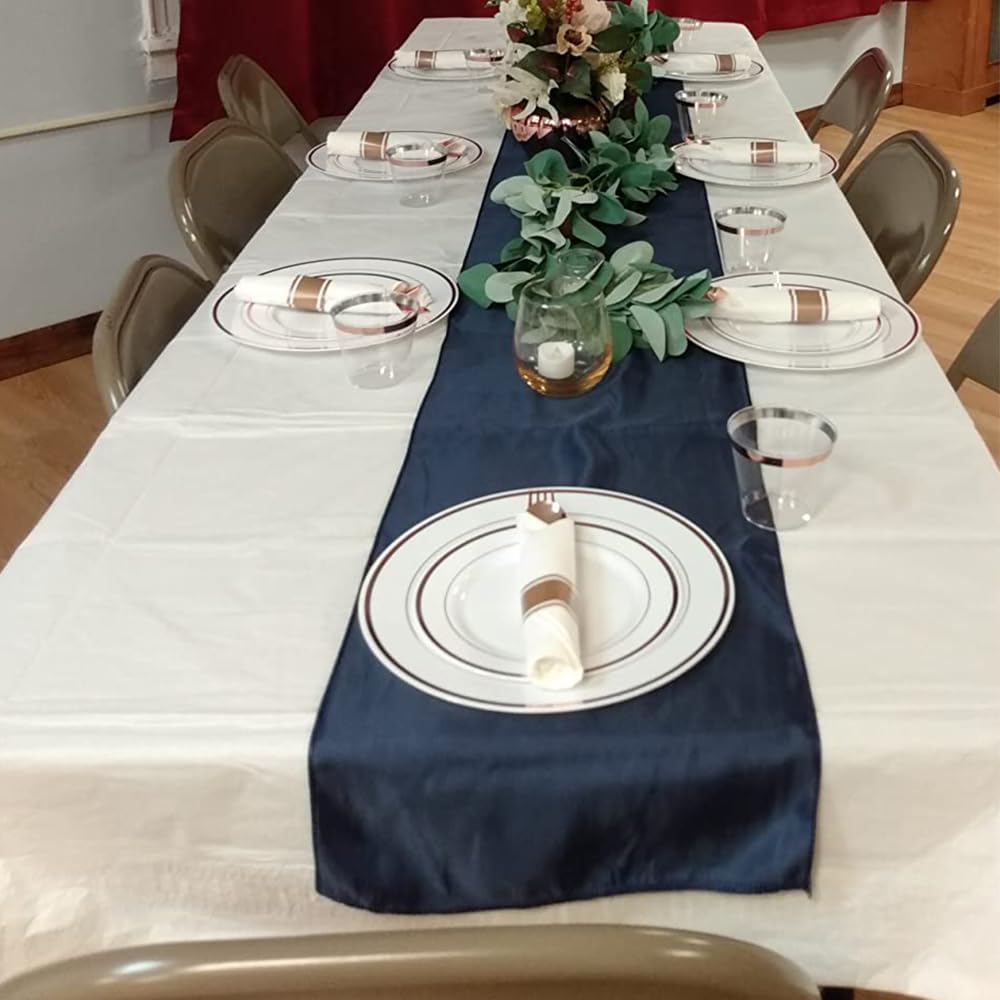 Regine Switzerland Satin Red Table Runners - 10 Pack, 12 X 108 Inches for Weddings & Parties