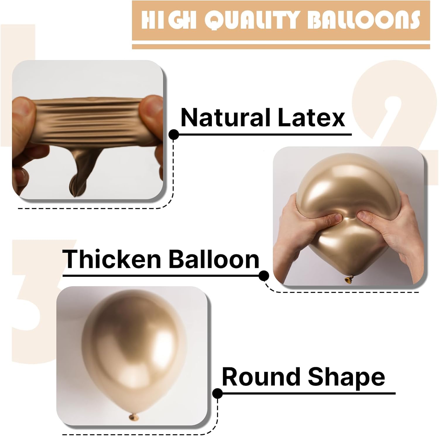 PartyWoo Metallic Gold Balloon Arch Kit - 154pcs Chrome Balloons in 5-18 Inch Sizes for Celebrations