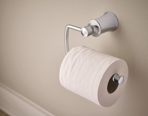 Moen YB2108BN DartmoorSingle Post Toilet Paper Holder, Brushed Nickel