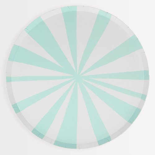 Meri Meri Striped Paper Plates, Pack of 8 Disposable Plates in a Range of Fun, Bright Colors and 2 Sizes (Side & Dinner), Versatile for All Your Events