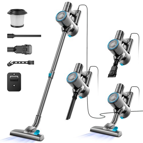 AKAVAC Corded Stick Vacuum Cleaner, 25Kpa Powerful Stick Vacuum, 2 in 1 Vacuum Cleaners,1.2 L Dust Cup, Corded Handheld Vacuum Pet for Hair, Short-Pile Carpet, Hardfloor (Sky Blue)