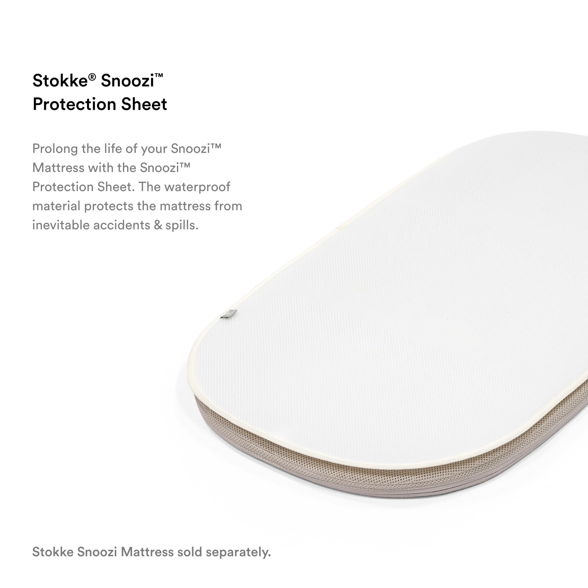 Stokke Snoozi Protection Sheet, White - Protects Your Mattress from Incidents & Spills - 100% Polyester - Machine Washable
