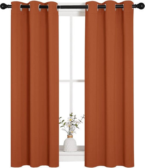 NICETOWN Blackout Curtains - Burnt Orange Thermal Insulated Drapes for Living Room | 29x45 Inches (1 Pair)
