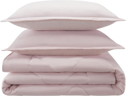 Serta Supersoft Cooling 3 Piece Reversible Comforter Set with Pillow Covers for All Season, King, Sepia Rose