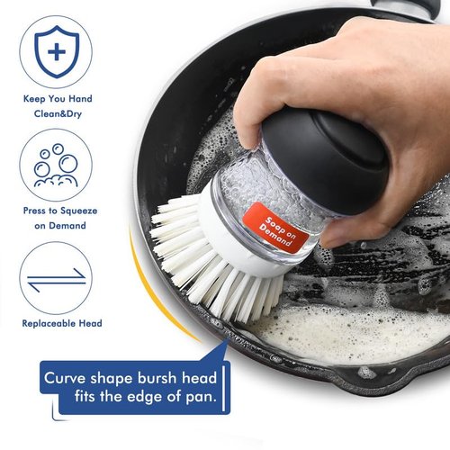 Palm Brush Refills for OXO Soap Dispensing Dish Brush - 8 Pack Cleaning Replacement Brush Head for OXO Palm Brush