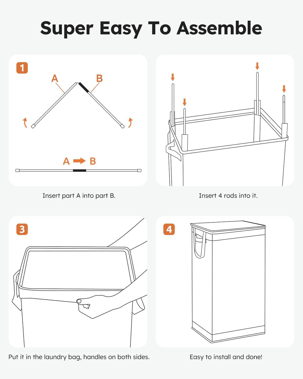 SOLEDI Laundry Hamper - 100L Collapsible Clothes Basket with Lid & Removable Bag | Grey