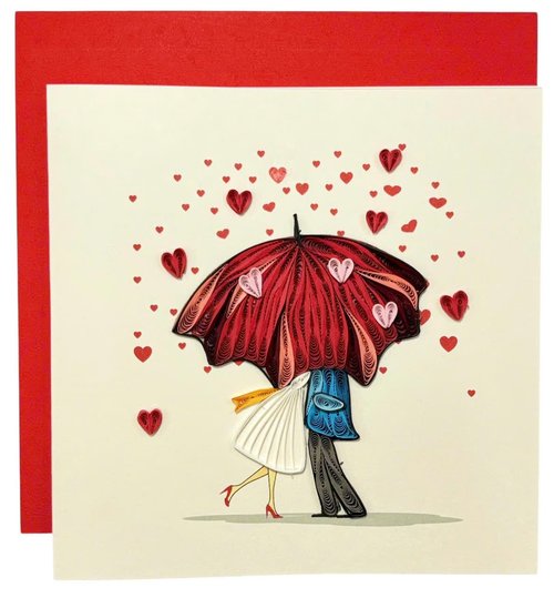 HAIANCO Handcraft Quilling Love Greeting Card for Him, Her, Gift for Husband, Wife, Boyfriend, Girl friend, Romantic Card for Valentine's Day, Anniversary, Blank Inside, Includes Envelope.