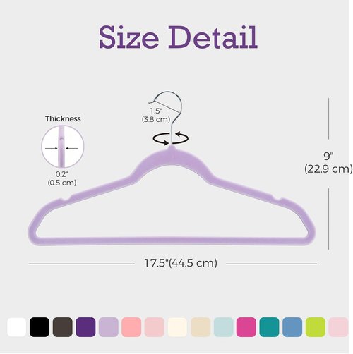 HOUSE DAY Velvet Hangers - 60 Pack Non-Slip Heavy Duty Felt Coat Hangers | Lt-Purple Slim Design for Closet Organization