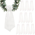 Regine Switzerland Christmas Wreath Sash - 10-Piece Winter White Cotton Ribbon Bow for Door Decor