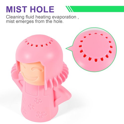 Asltw Happy or Angry Mom Microwave Cleaner, Microwave Oven Steam Cleaner, Just Add Vinegar and Water, Easily Cleans the Crud in Minutes (Pink)