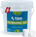 Rx Clear 3" Chlorine Tabs - 5 Pounds of Stabilized Tablets for Long-Lasting Pool Sanitization | Slow Dissolving & UV Protected