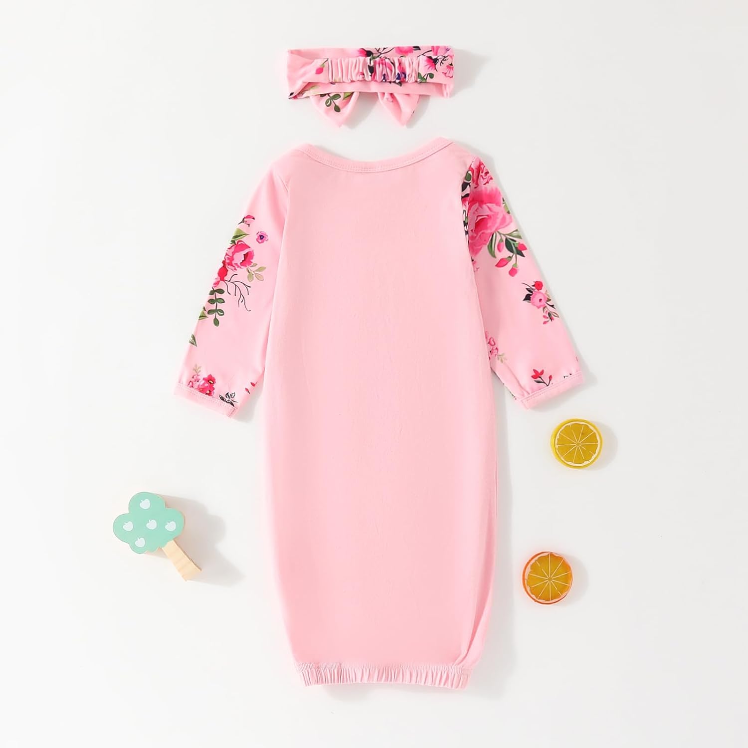AMAWMW Newborn Baby Girl Sleeper Gown - Long Sleeve Stripe Nightgown | Perfect Gift Essentials