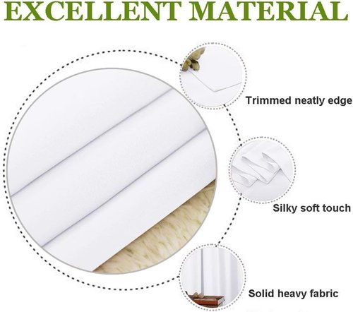 NICETOWN Draperies Curtains - 50% Sunlight Blocking Window Treatment | Grommet Small Bedroom Drapes (2 Panels, 34" x 63", Pure White)
